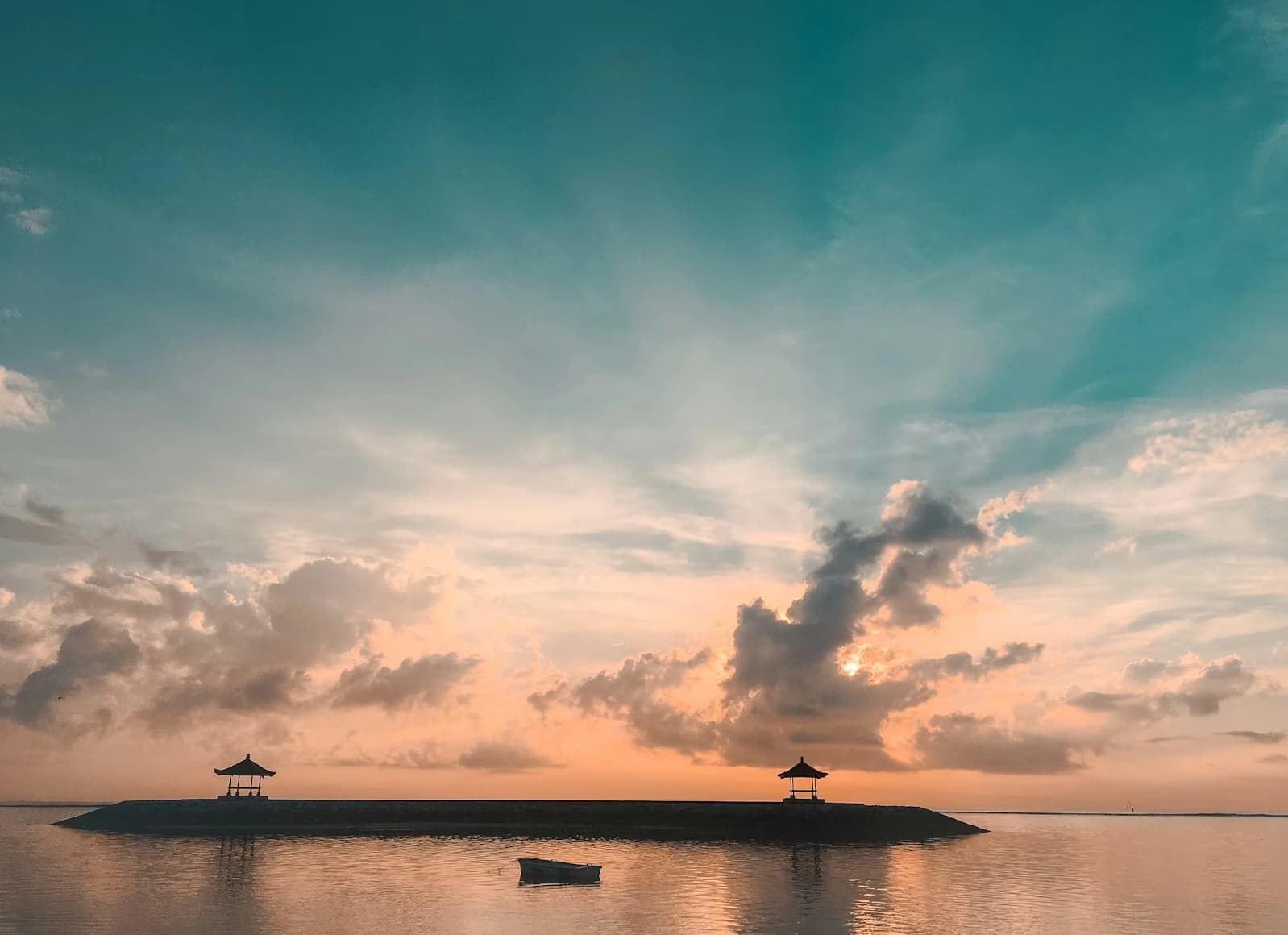 Smiling couple enjoying a Bali sunset